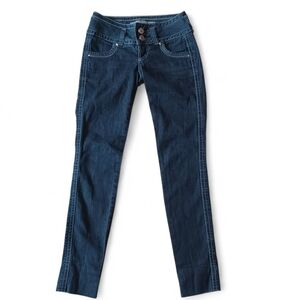 VTG Y2k Colcci Silver Lab Women's Low-Rise Skinny Jeans Size 2 Dark Wash Brazil